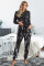 Black Tie Dye Knit Long Sleeve Joggers Set