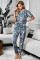 Gray Tie-dye T-shirt Pants PJ Set