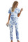 Blue Tie-dye T-shirt Pants PJ Set