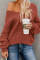 Red Carry On Knit V Neck Pullover Sweater