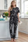 Black Tie-dye T-shirt Pants PJ Set