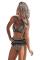 Black Stripe Tassel Trim High Waist Bikini