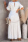 Swiss Dot Lace Trim Maxi Dress