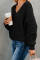 Black Carry On Knit V Neck Pullover Sweater