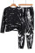Black Tie Dye Knit Long Sleeve Joggers Set