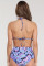 Sky Blue Stripe Tassel Trim High Waist Bikini