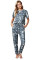 Gray Tie-dye T-shirt Pants PJ Set