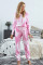 Pink Tie Dye Knit Long Sleeve Joggers Set