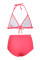 Rosy Pom Pom Mesh Insert High Waist Bikini