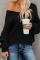 Black Carry On Knit V Neck Pullover Sweater
