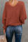 Red Carry On Knit V Neck Pullover Sweater