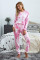 Pink Tie Dye Knit Long Sleeve Joggers Set