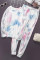 Multicolor Tie Dye Knit Long Sleeve Joggers Set