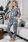 Gray Tie-dye T-shirt Pants PJ Set