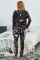 Black Tie Dye Knit Long Sleeve Joggers Set
