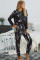 Black Tie Dye Knit Long Sleeve Joggers Set