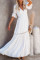 Swiss Dot Lace Trim Maxi Dress