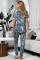 Gray Tie-dye T-shirt Pants PJ Set