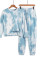 Sky Blue Tie Dye Knit Long Sleeve Joggers Set