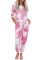 Pink Tie Dye Knit Long Sleeve Joggers Set