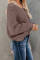 Brown Carry On Knit V Neck Pullover Sweater