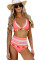 Pink Pom Pom Mesh Insert High Waist Bikini