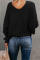 Black Carry On Knit V Neck Pullover Sweater