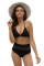 Black Pom Pom Mesh Insert High Waist Bikini