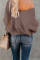 Brown Carry On Knit V Neck Pullover Sweater