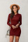 Red Long Sleeve Wrap Hem Mini Dress