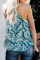 Green Leaf Print Tank Top