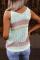 Multicolor Striped Colorblock Textured Knit Tank