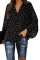 Black Love You Boo Balloon Sleeve Blouse