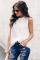 White Ruffle Trim Neckline Tank Top