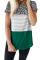 Green Block Striped and Leopard Short Sleeve Tee