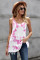 Pink Tie Dye Print Knit Tank Top