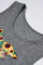 Gray Skull Print Tank Top