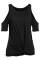 Black Twist Front Cold Shoulder Tee