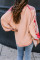 Red Contrast Eyelet Thermal Knit Top
