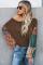 Brown Floral Sleeve Pullover Top