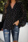 Black Love You Boo Balloon Sleeve Blouse
