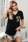 Yellow Printed Splicing T-Shirt
