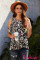 Black Brown Leopard Print Cold Shoulder Top