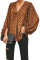 Brown Dot Boo Balloon Sleeve Blouse