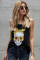 Black Skull Print Tank Top