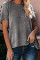 Gray Short Sleeve Knit Top