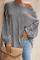 Gray Loose Casual Puffy Sleeve Top
