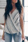 Gray Striped Drape Tank