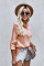 Orange Embossed Button Shirt