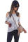 Gray Twist Front Cold Shoulder Tee